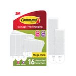 Command Hanging Strips 8M + 8L Pk16