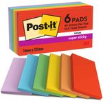 Post-It S/Stick Notes 76X127 Ast Pk6