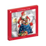 Square Outdoor Santa Cards X10 Pk24
