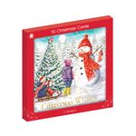 Square Snowman Cards X10 Pk24