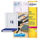 Avery Vid Spne Lbl 16L/Sht Wht Bx25