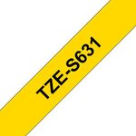 Brother Tze Tpe 12Mmx8M Blk/Ylw Tpe