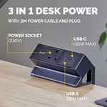 Fellowes Power Desk Type G Uk/Ie Blk