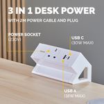 Fellowes Power Desk Type G Uk/Ie Wht