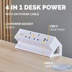 Fellowes Power Desk2 Typeg Uk/Ie Wht