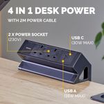 Fellowes Power Desk2 Typeg Uk/Ie Blk