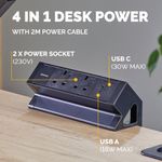 Fellowes Power Desk2 Typeg Uk/Ie Blk