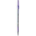 Bic Round Stic Grip Ball Purple Pk40