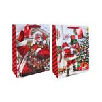 Joyful Santa Gift Bags Lg Ast Pk12