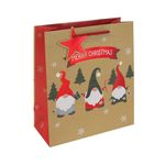 Gonk Kraft Festive Gift Bag Med Pk12