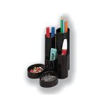 6 Compartment Desk Tidy Black
