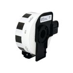 Lbl Roll 12Mm Rnd Blk On Wht