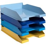 Exacompta Bee Blue Letter Trays Pk 4
