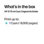 Hp 31 Ink Bottle 70Ml Cyan