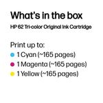 Hp 62 Ink Cartridge Tri-Color Cmy