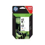 Hp 62 Ink Carts 2-Pkblk/Tri Col Cmy