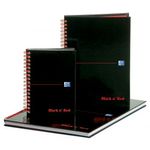 Black N Red Hb Wire A-Z Ntbk A4 Pk5