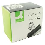 Q-Connect 51Mm Black Grip Clip Pk10