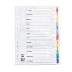 Q Card Dividers A4 Jan-Dec White
