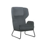 Calma Wingback Chair Gry Wth Blk Frm