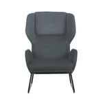 Calma Wingback Chair Gry Wth Blk Frm