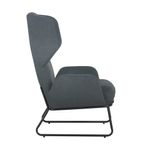 Calma Wingback Chair Gry Wth Blk Frm
