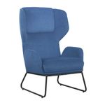Calma Wingback Chair Blu Wth Blk Frm