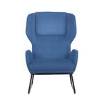 Calma Wingback Chair Blu Wth Blk Frm