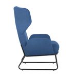 Calma Wingback Chair Blu Wth Blk Frm