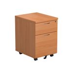 First 2 Drawer Mobile Pedestal Beech