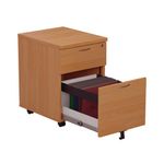 First 2 Drawer Mobile Pedestal Beech
