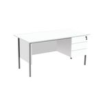 5 Star Rect 3 Drw Ped White