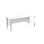 5 Star Rect 3 Drw Ped White