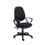 2 Lever Optr Chair Blk With Fxd Arms