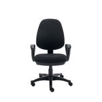 2 Lever Optr Chair Blk With Fxd Arms