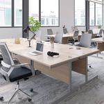 Jemini Rect Desk 1200 G/Oak/White
