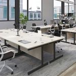 Jemini Rect Desk 1200 G/Oak/White