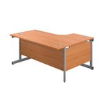 First Radial Lh Desk 1600 Bch/Slv