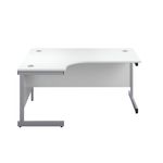 First Radial Lh Desk 1600 White/Slv