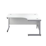 First Radial Rh Desk 1600 White/Slv