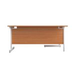 First Radial Lh Desk 1600 Bch/White