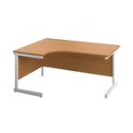 First Radial Lh Desk 1600 Noak/Wht