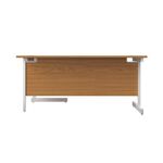 First Radial Rh Desk 1600 Noak/Wht