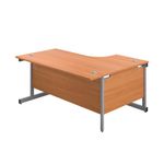 First Radial Lh Desk 1800 Beech/Slv