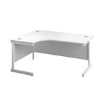 First Radial Lh Desk 1800 Wht/Wht