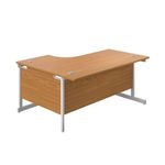 First Radial Rh Desk 1800 Noak/Wht