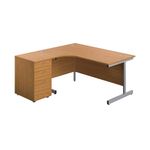 First Rdl Lh Desk Ped 1600 Noak/Slv