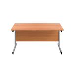 First Rect Desk 1400 Beech/Silver