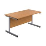 First Rect Desk 1600 Nova Oak/Slv