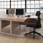 First Desk And 2 Drw Ped 1600 White